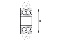 INA 外径带修形的滚轮 LFR5308-50-2Z, 定位滚轮，双列，两侧间隙密封