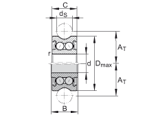 INA 外径带修形的滚轮 LFR5204-16-2Z, 定位滚轮，双列，两侧间隙密封