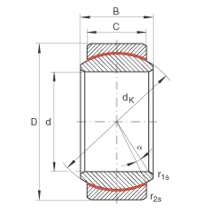 INA 向心球面滑动轴承 GE8-UK, 免维护,依据 ISO 12 240-1 标准