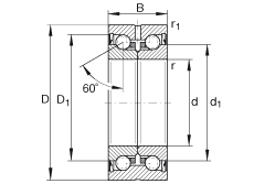 INA 推力角接触球轴承 ZKLN1034-2RS-PE, 增值公差,双向,两侧唇式密封