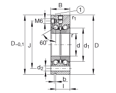 INA 推力角接触球轴承 ZKLF30100-2RS, 双向,用于丝杠安装,两侧唇式密封