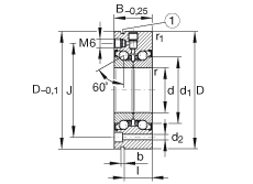 INA 推力角接触球轴承 ZKLF70155-2Z, 双向,用于丝杠安装,两侧间隙密封